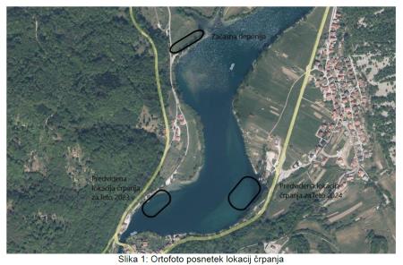 Lokaciji črpanja mulja iz jezera Mosta na Soči 2023-24